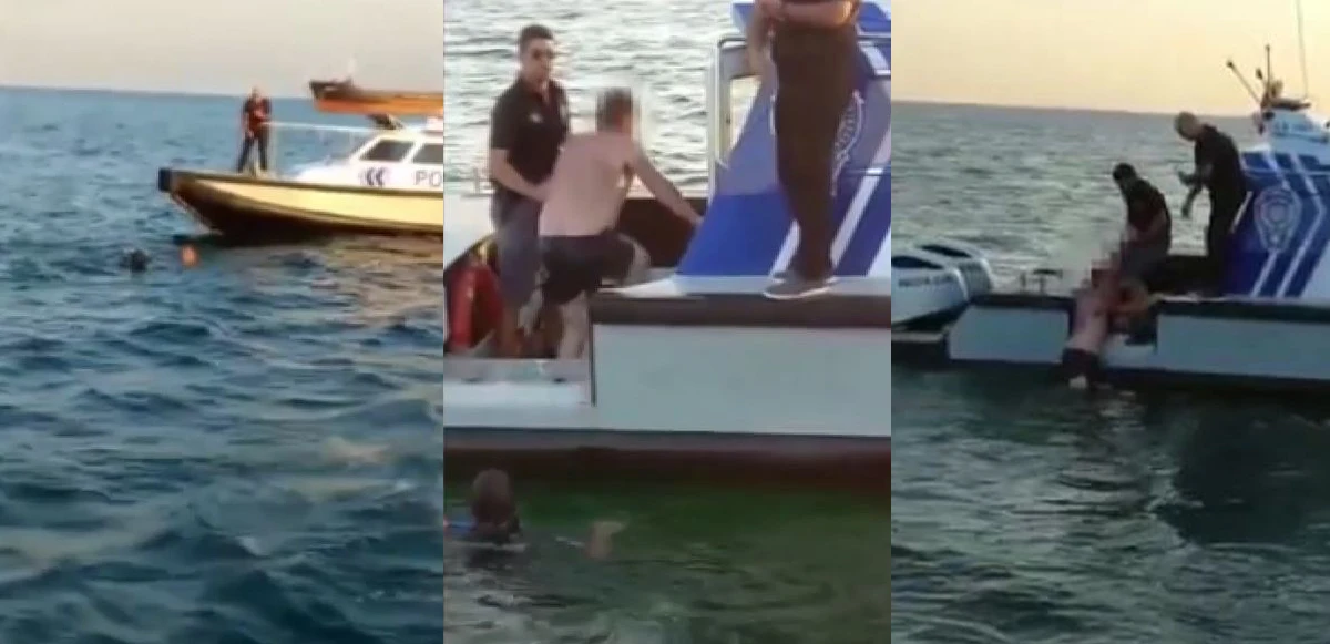 Kilometrelerce yüzdü, yine de polisten kaçamadı