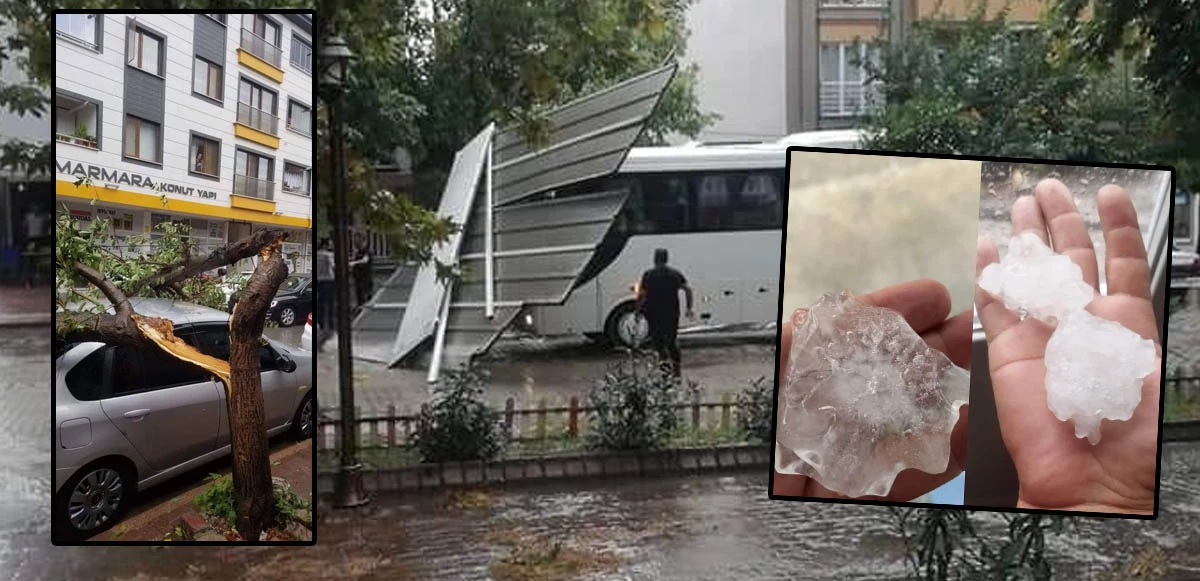 Çanakkale'de sağanak ve fırtına hayatı böyle felç etti