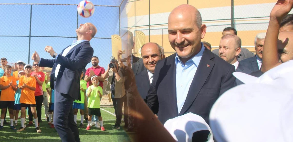 Süleyman Soylu, yıldız futbolculara taş çıkardı: Penaltı kullandı, top sektirdi