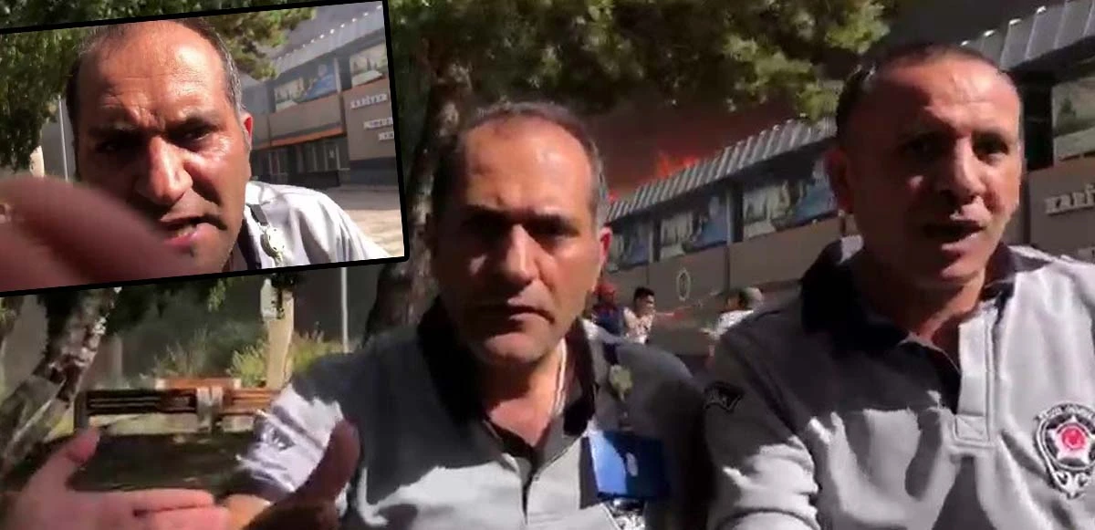 Muhabirimize çirkin saldırı! Erzurum'daki yangını görüntülemek isterken özel güvenlik darp etti