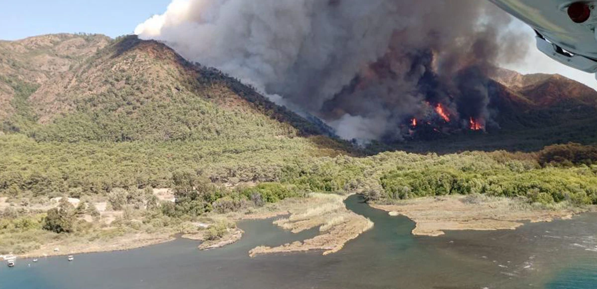 Marmaris'te orman yangını: Havadan ve karadan müdahale devam ediyor