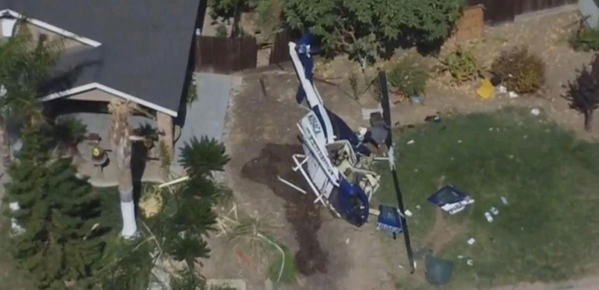 Sokağa helikopter çakıldı! Şans eseri kimseye bir şey olmadı