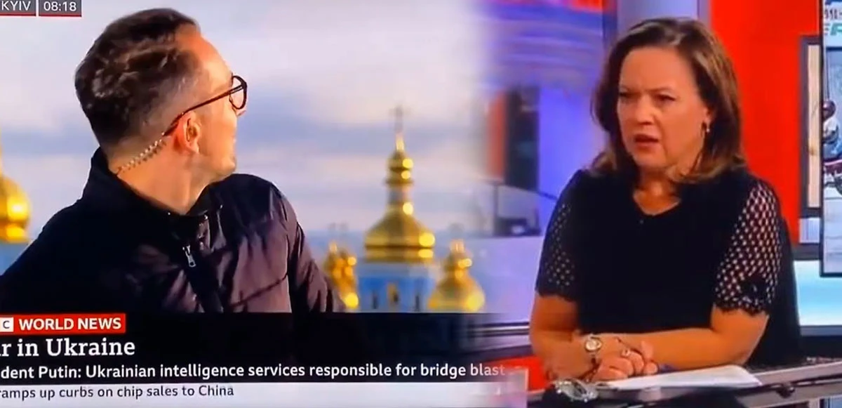 Kiev'e bombalar yağarken BBC muhabiri canlı yayındaydı! Ekranlarda büyük panik