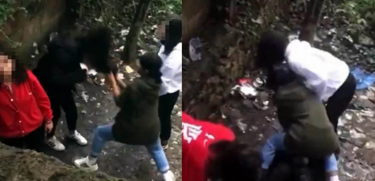 Tekme tokat dövüp, yerde sürüklediler! Dehşete düşüren kız kavgası kamerada