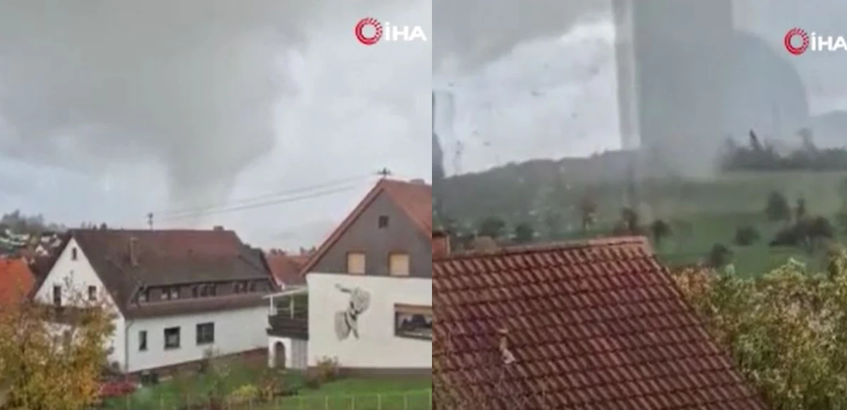 Almanya'da çıkan hortum 50 evi yıktı geçti, o anlar kameraya yansıdı