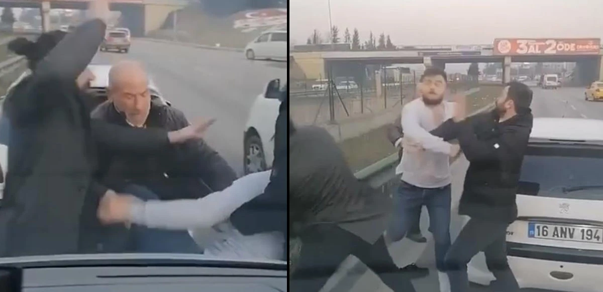 Yol verme kavgası caddeyi ringe çevirdi: O anlar kamerada