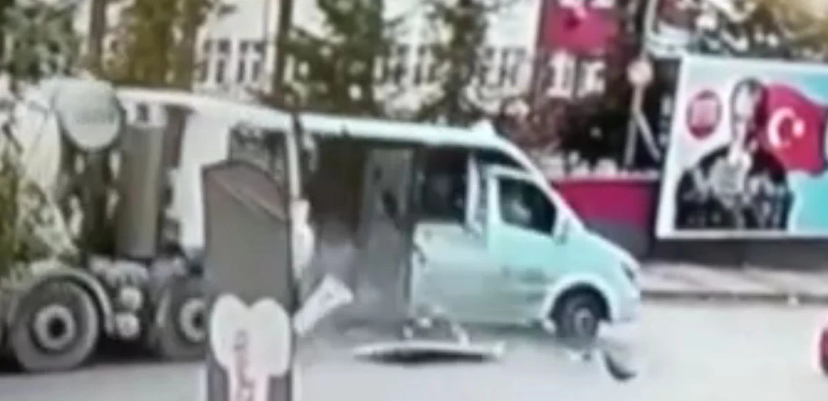 Beton mikseri dehşeti kamerada