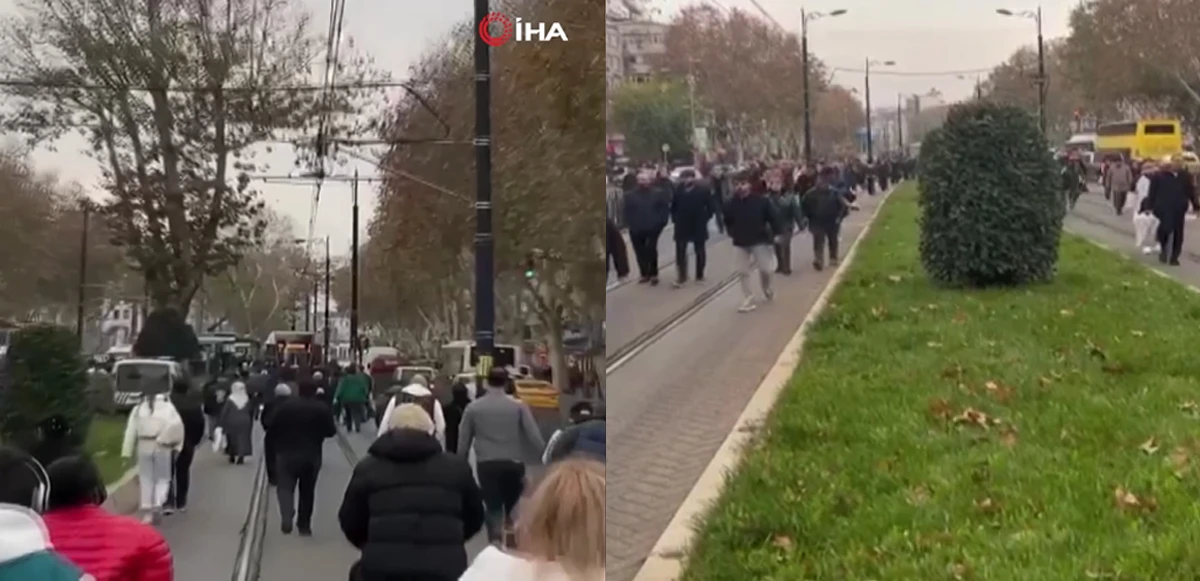 İstanbul'da tramvay arızası: Yolcular raylar üzerinde yürümek zorunda kaldı