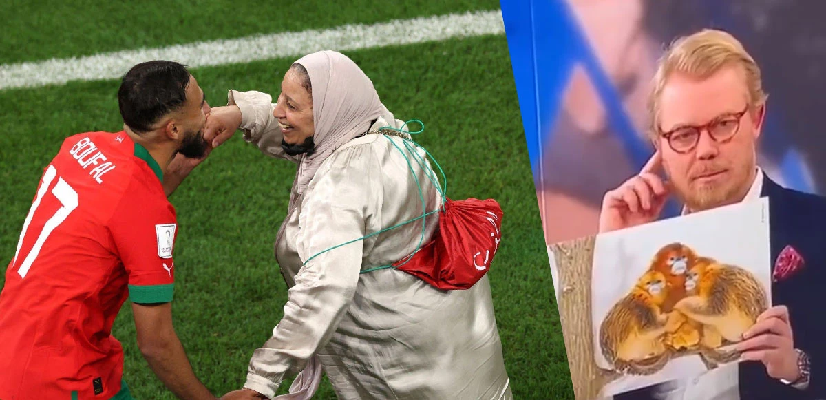 Danimarka’da skandal canlı yayın! Faslı futbolcuların aileleri ile kutlamalarını maymuna benzetti