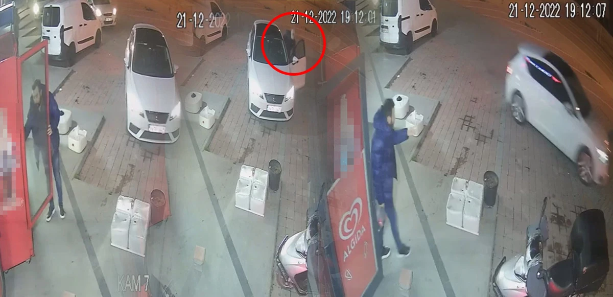 40 saniye içinde arabasından oldu! O anlar kamerada