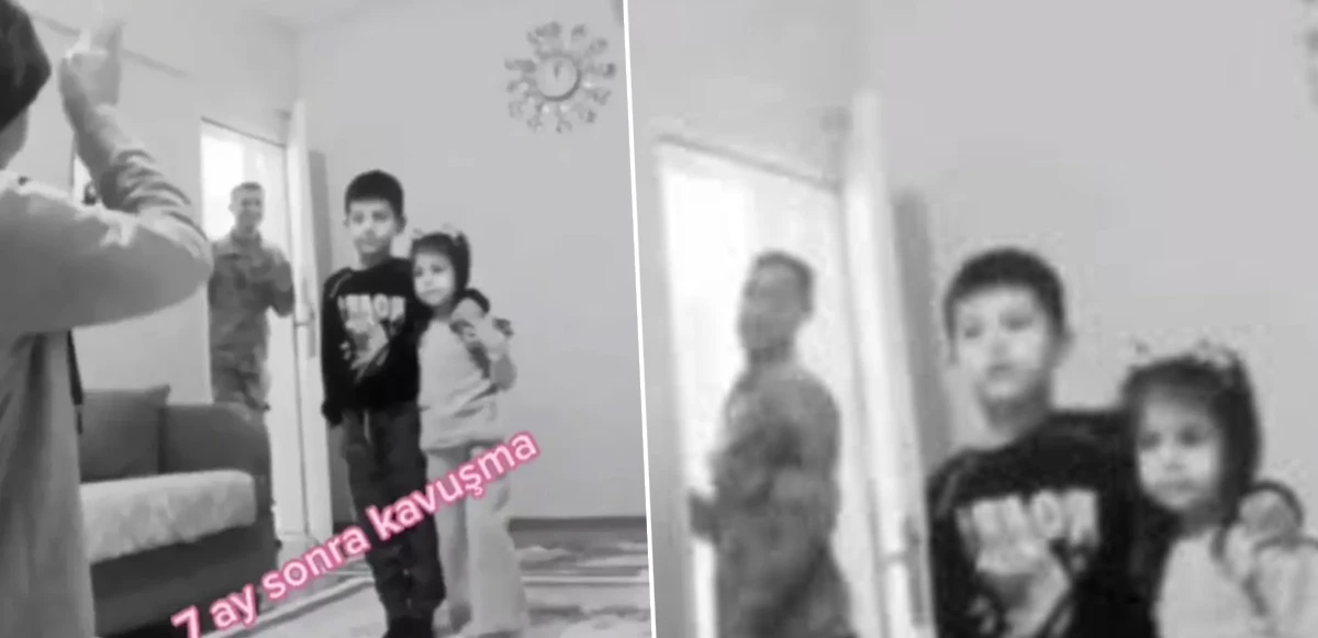 Türkiye'yi ağlatan kavuşma! Aylar sonra çocuklarına kavuşan asker baba duygulandırdı
