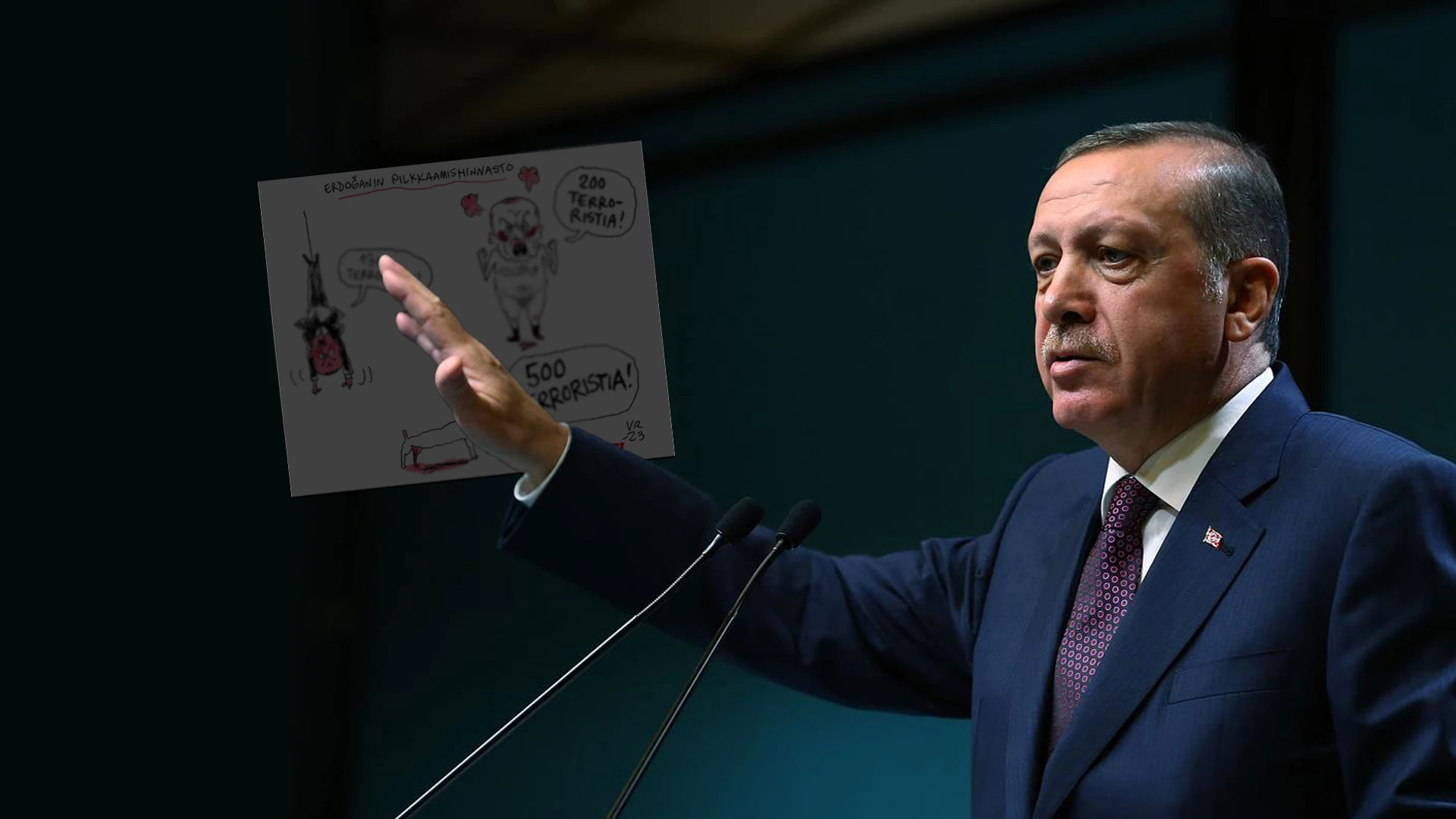 Finlandiya'dan rezil karikatür! Cumhurbaşkanı Erdoğan'ı hedef aldı 