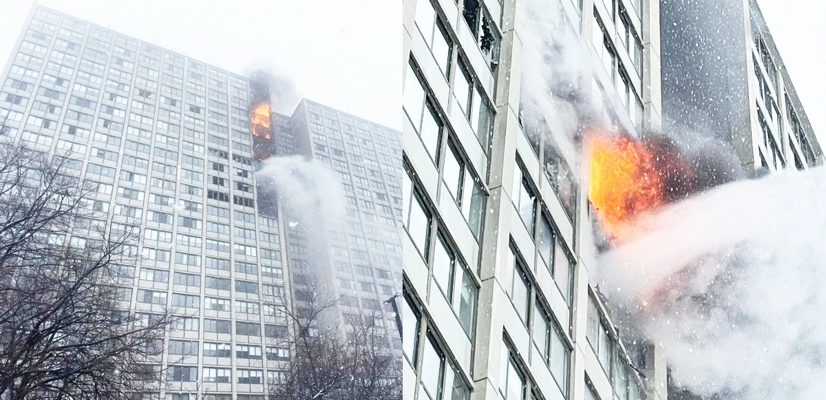 ABD'de korkutan yangın: 25 katlı bina yandı! O anlar kamerada