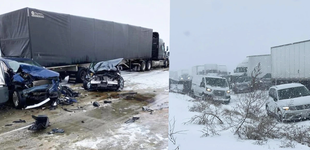 ABD'de 85 araç birbirine girdi: 21 yaralı