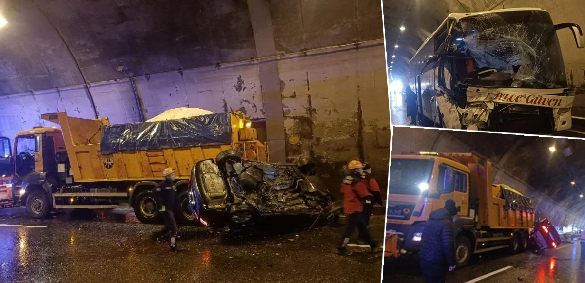 Bolu Dağı Tüneli'nde meydana gelen kazanın görüntüleri ortaya çıktı