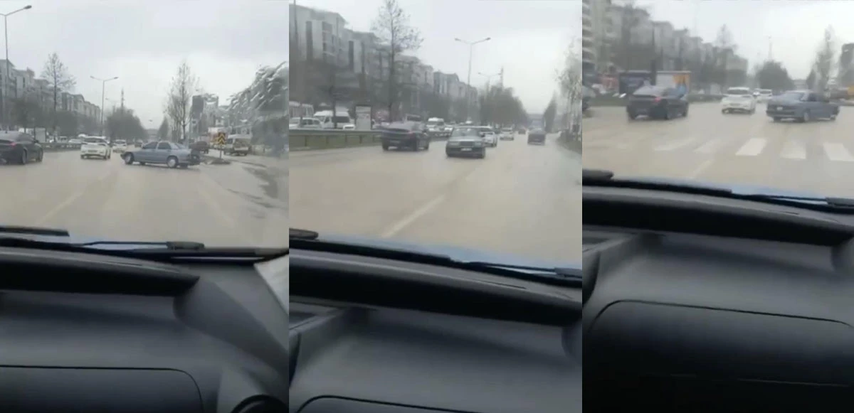 Kayganlaşan yolda drift atan sürücüye 20 bin TL ceza