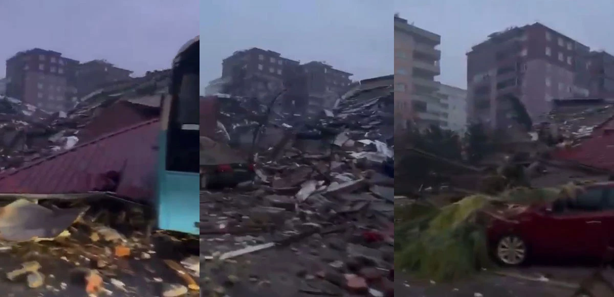 İşte deprem sonrası Kahramanmaraş... Yaşanan yıkım kameraya gün ışığıyla böyle yansıdı