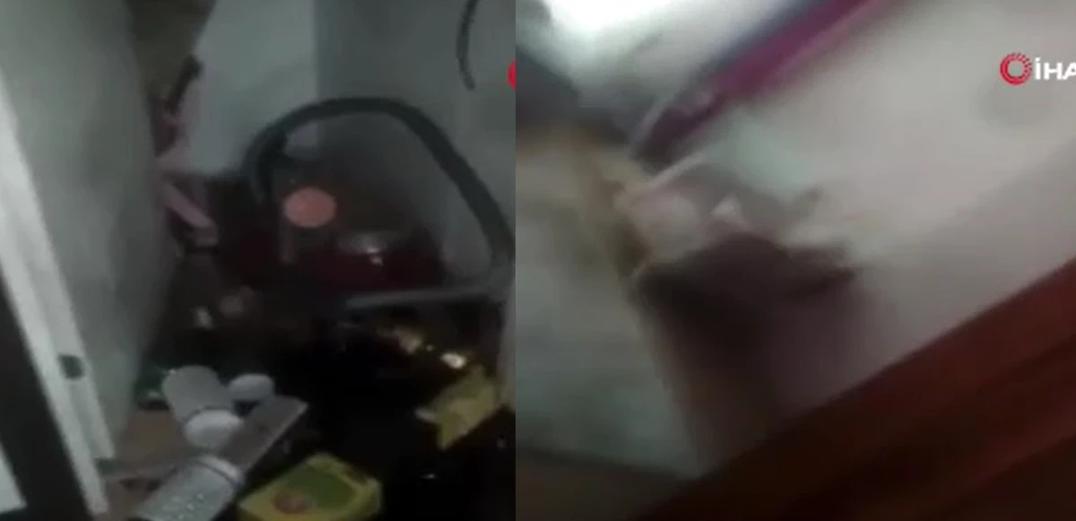 İlk depremden sonra eve giren vatandaş dehşeti yaşadı! Koku dolu anlar anbean kaydedildi