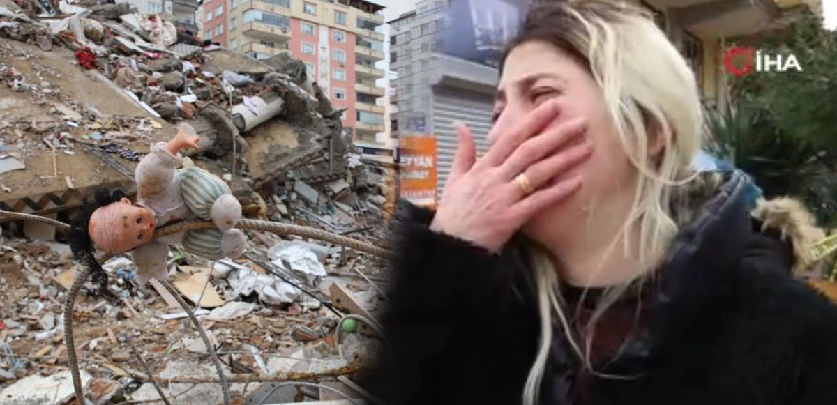 Enkaz altında kalan 2 çocuğu için gözyaşları içinde yardım istedi