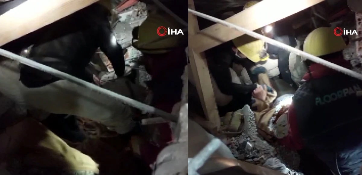 95 saat sonra yaşlı kadın enkazdan sağ çıkarıldı