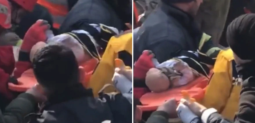 Hatay'da 2 aylık bebek 128 saat sonra enkazdan sağ çıkarıldı!