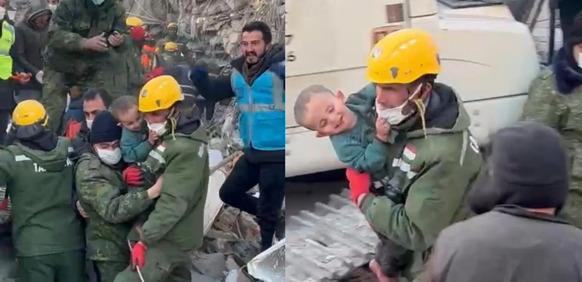 Kahramanmaraş'ta 2 yaşındaki Yavuz, 159 saat sonra enkaz altından gülerek çıktı