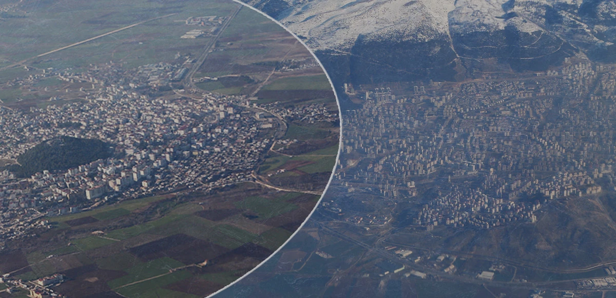 Depremin acı bilançosunu havadan çekilen görüntü ortaya koydu: Kahramanmaraş'ta büyük yıkım