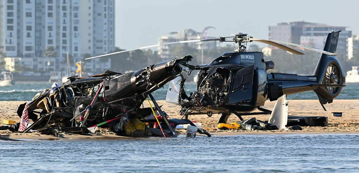 Avustralya'da helikopterlerin havada çarpıştığı anın görüntüleri ortaya çıktı