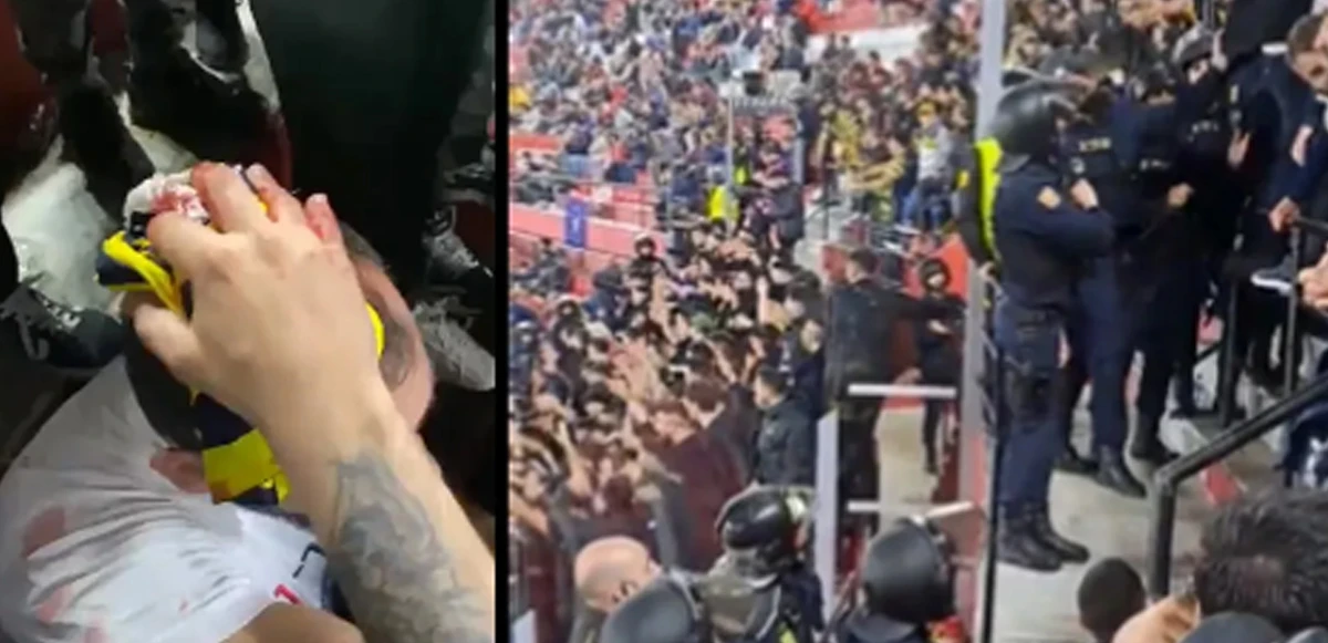 Fenerbahçe taraftarlarına İspanyol polislerden sert müdahale