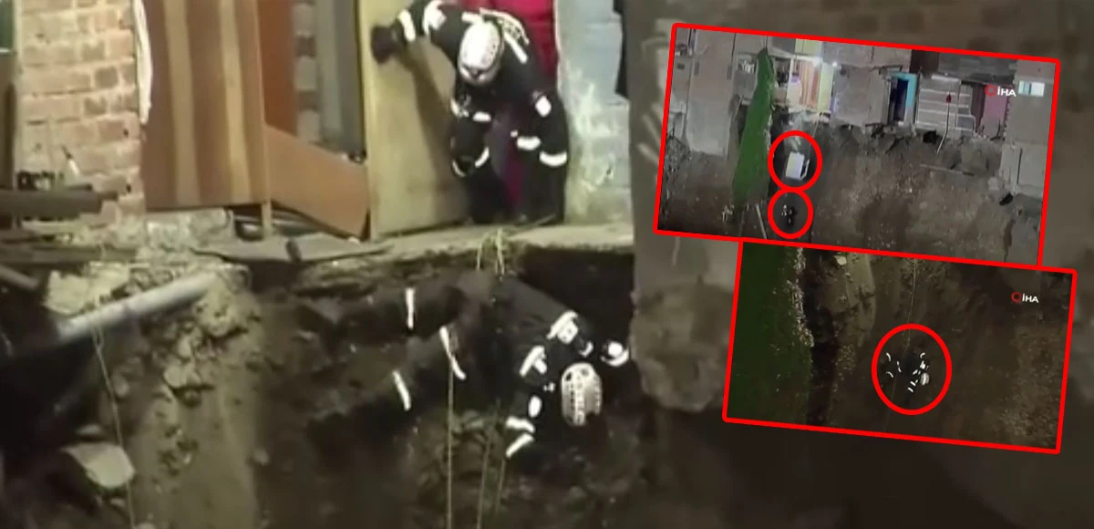 Hayat kurtarma çalışmalarında talihsiz olay! Halatla sarkıtılan polisin üzerine beyaz eşya düştü