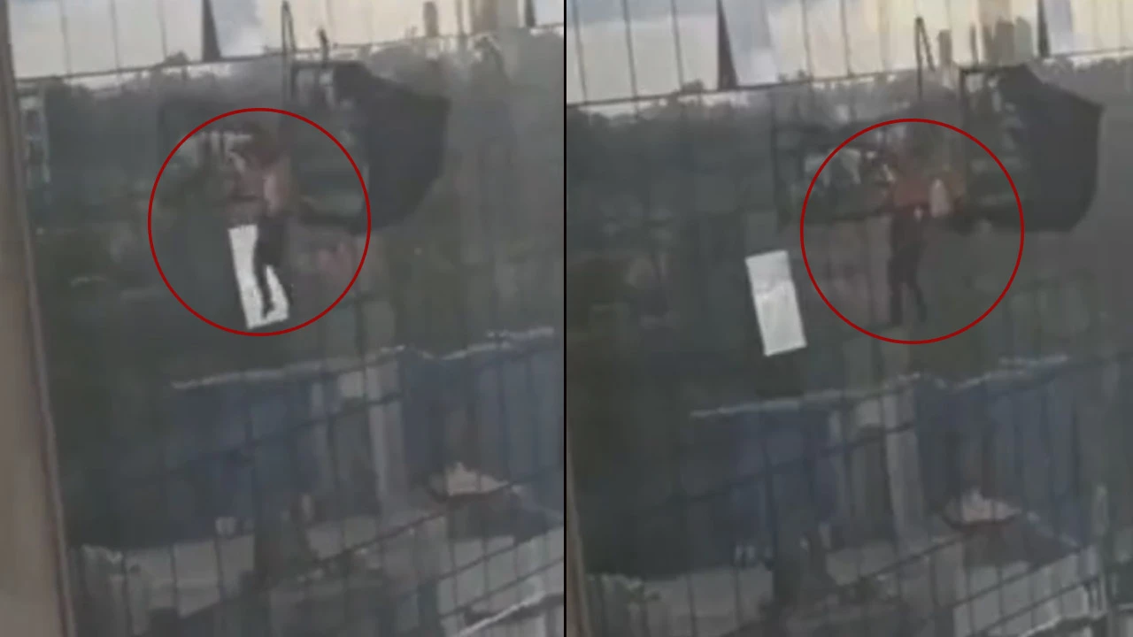 Aksiyon filmi değil, gerçek! Plaza camı silen işçinin halatları koptu, dehşet verici görüntüler ortaya çıktı