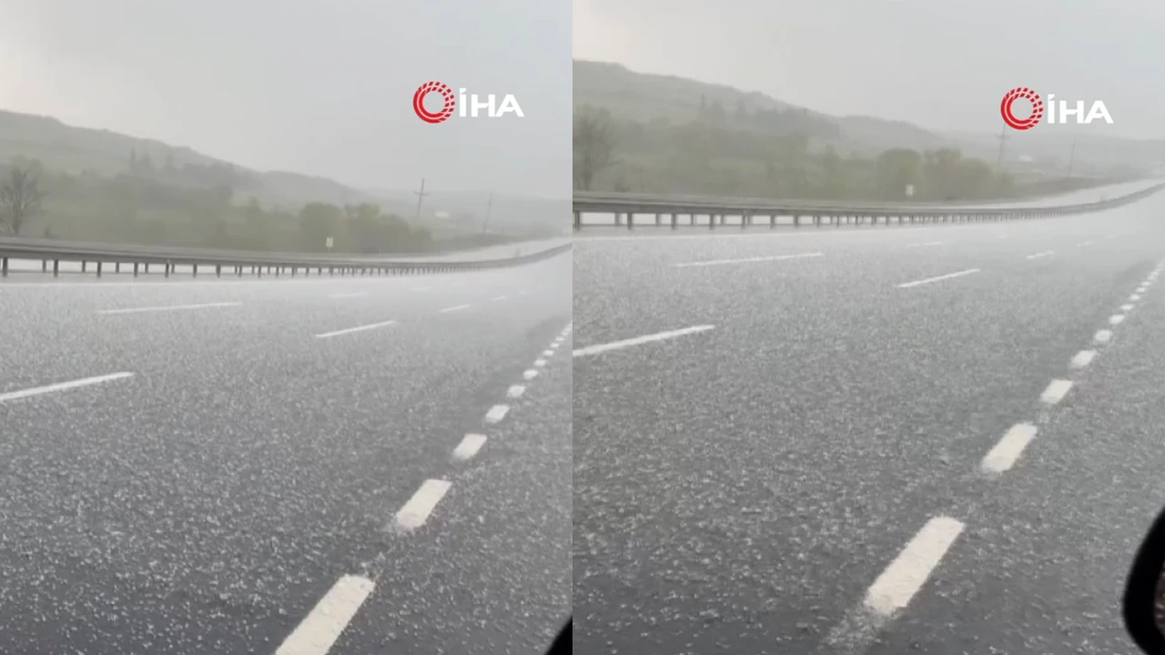 İstanbul'da kontak kapattıran dolu yağışı