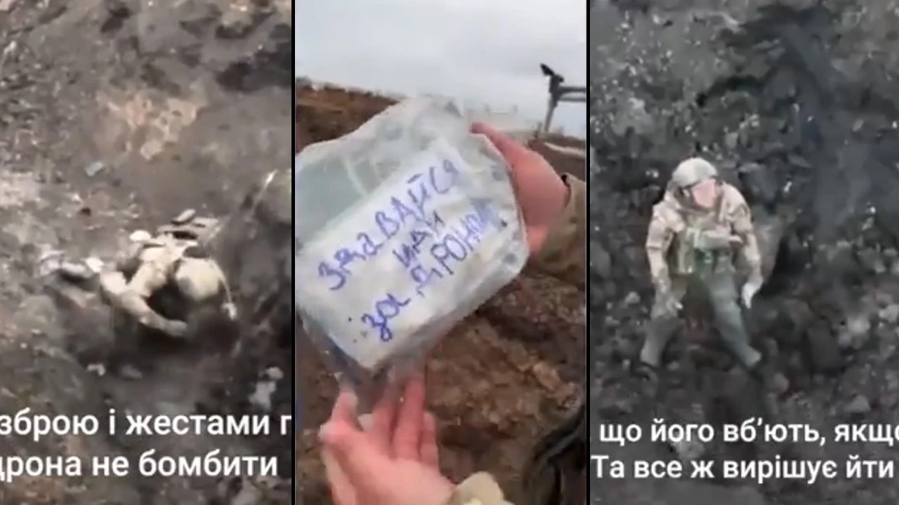 Drone'u fark eden Rus askerinin korku dolu anları