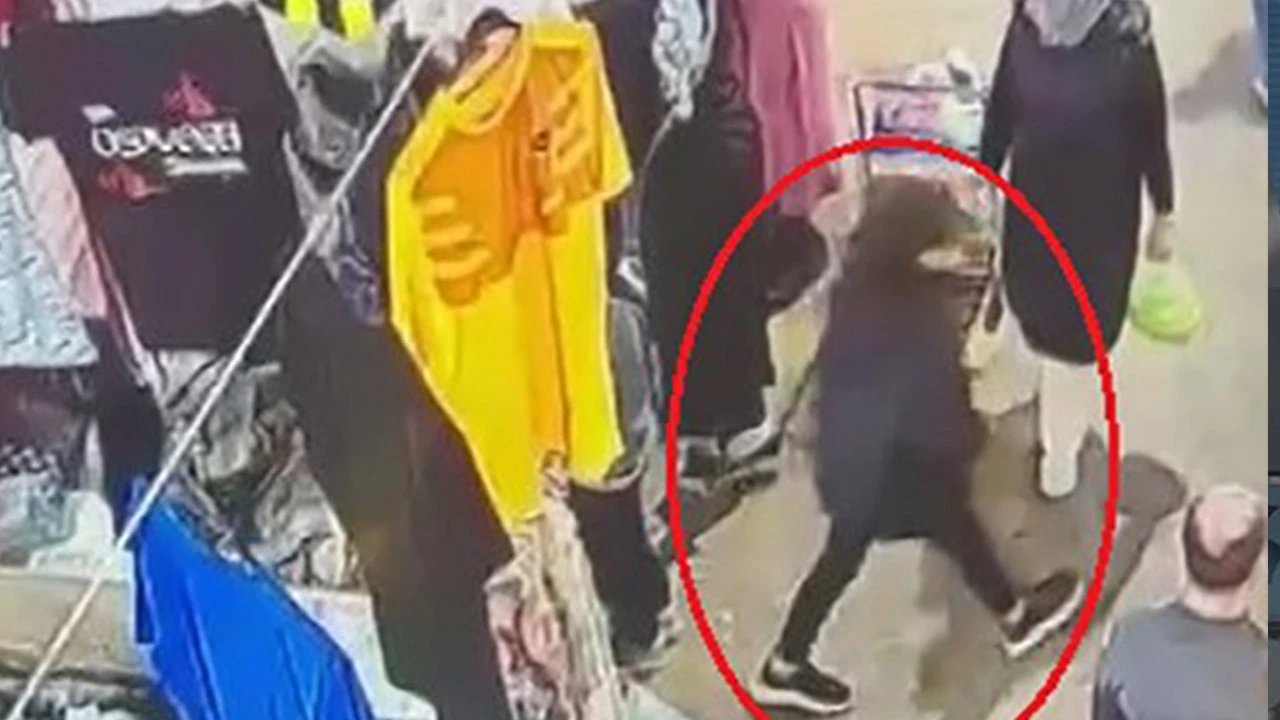 Halı ile kamufle ederek 18 bin TL’lik çantayı çaldı!