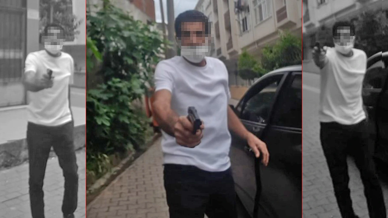 Koca dehşeti kamerada! Silah zoruyla arabaya bindirmeye çalıştı