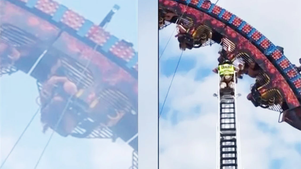 Luna park eğlencesi kabusa dönüştü, saatlerce baş aşağı kaldılar