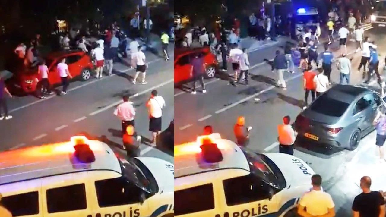 Tekme tokat 15 kişi bir birlerine girdiler! O anlar kameraya böyle yansıdı 