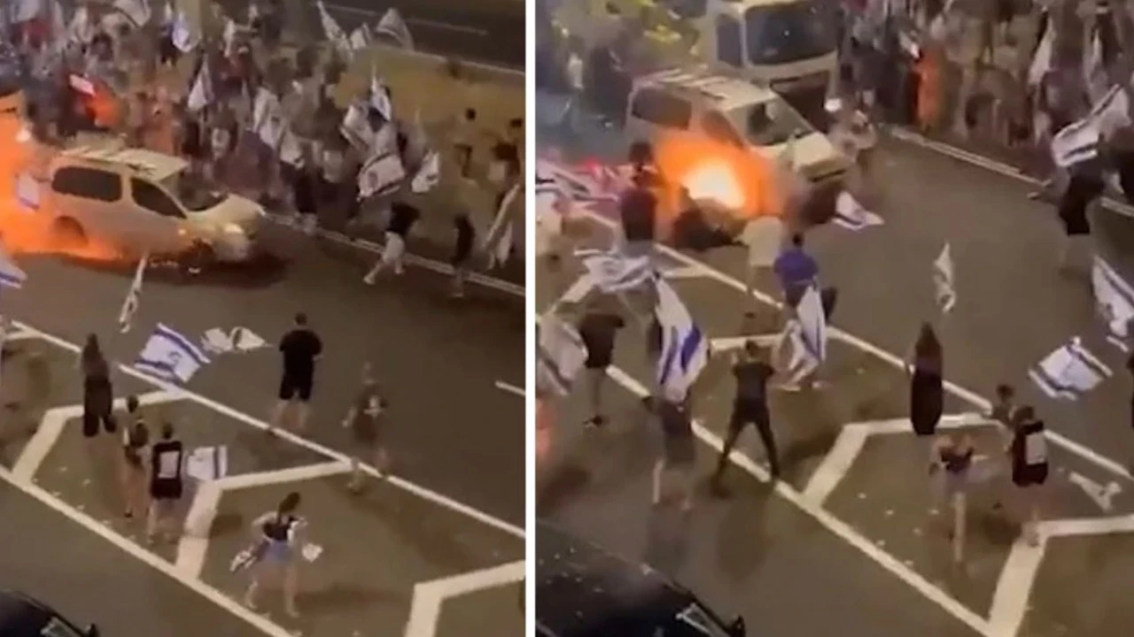 İsrail'de işler çığırından çıkıyor! Protestocuları böyle ezip geçti