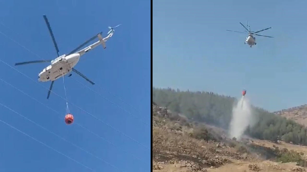 Alevlere nokta atış! Helikopter pilotuna övgü dolu sözler