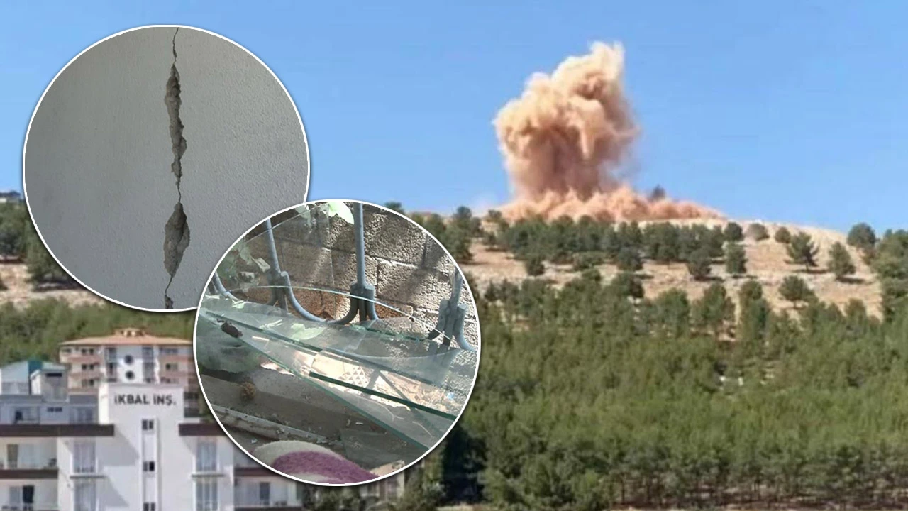 Adıyaman'da dinamit paniği! Camlar kırıldı, evler çatladı 