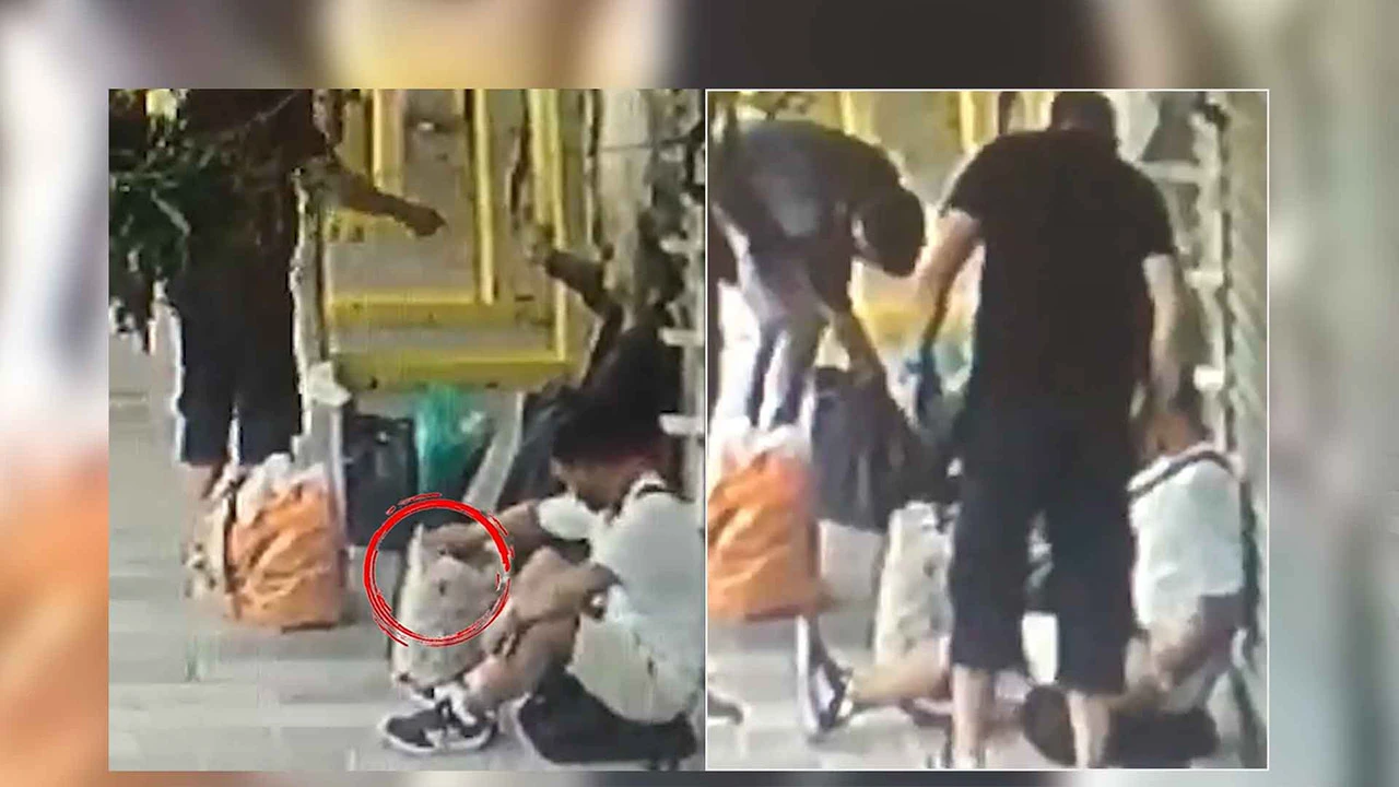 Sokakta yaşayan kadını soydular! Görüntüler İstanbul'un göbeğinden
