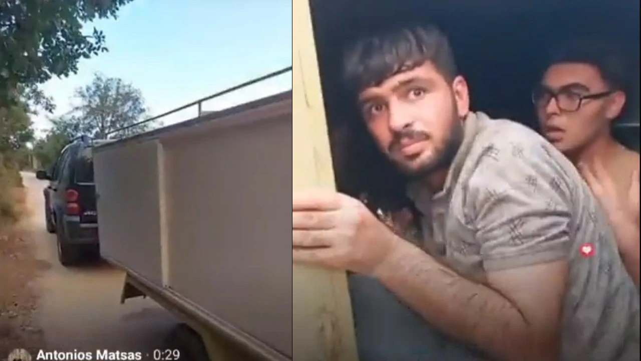 Yangın bölgesinde römorka kilitli terk edilmiş mülteciler kurtarıldı