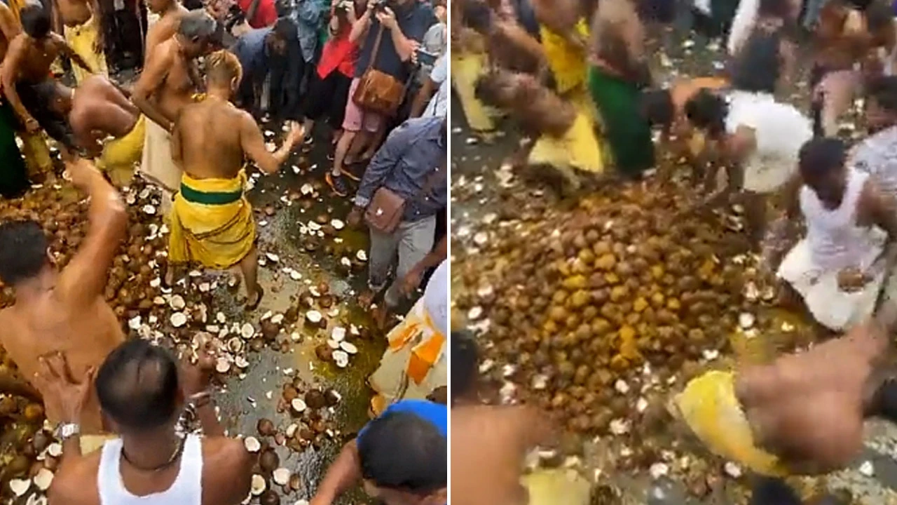 Fransa'da Hindistan'ı aratmayan görüntüler: Hindu festivalini böyle kutladılar