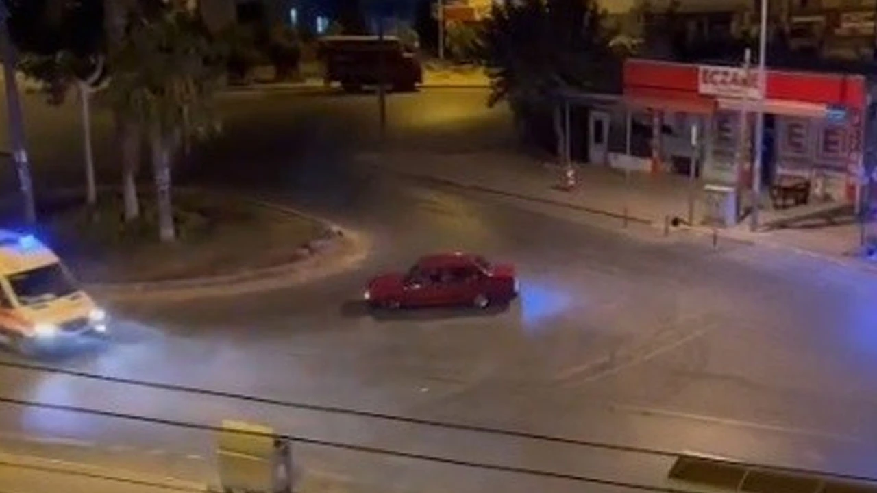 Trafik magandası kamerada: Ambulansı umursamadı, driftine devam etti