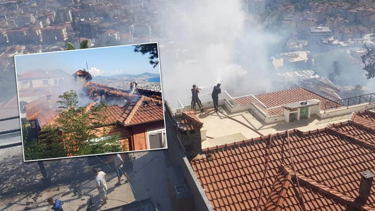 Otluk alandaki yangın villalara sıçradı