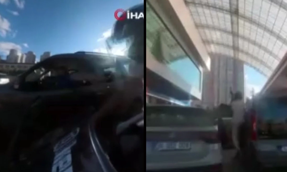 Motorcuya tokat attı, pişman olması üzün sürmedi: Film gibi kovalamaca kamerada