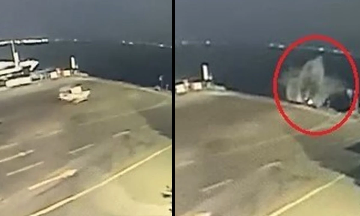 Yolu karıştırdı, son hızla iskeleden denize uçtu