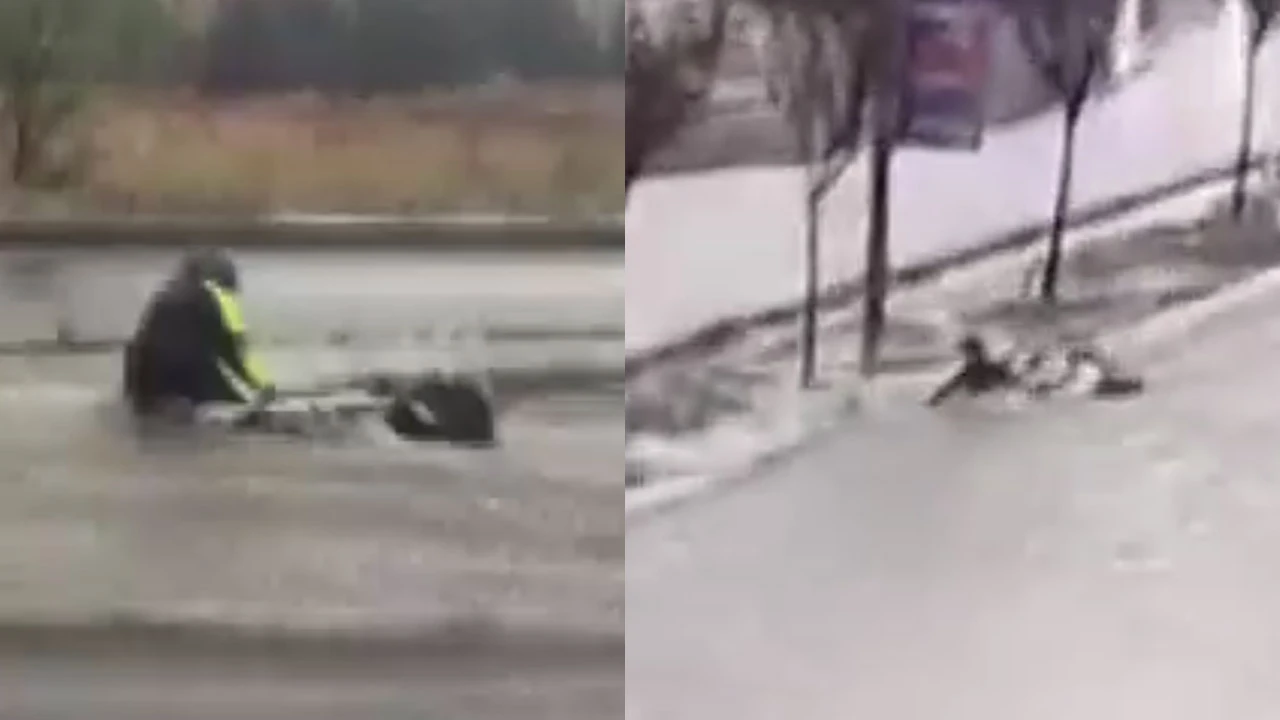 Başakşehir'de motokurye sel sularına kapıldı!