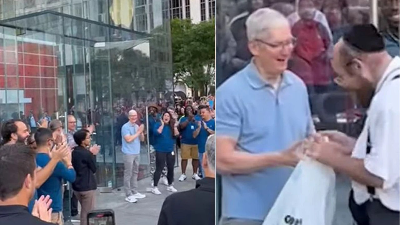 Sosyal medya bunu konuşuyor: iPhone 15'in ilk müşterisi, Apple CEO'su Tim Cook'u görmezden geldi!