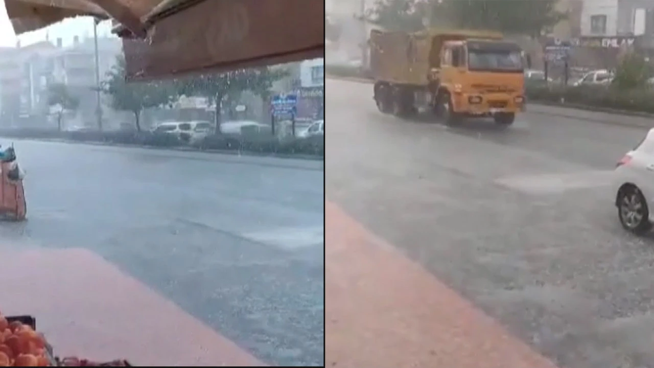 Ankara'da şiddetli yağış aniden bastırdı! Vatandaşlar sığınacak yer aradı